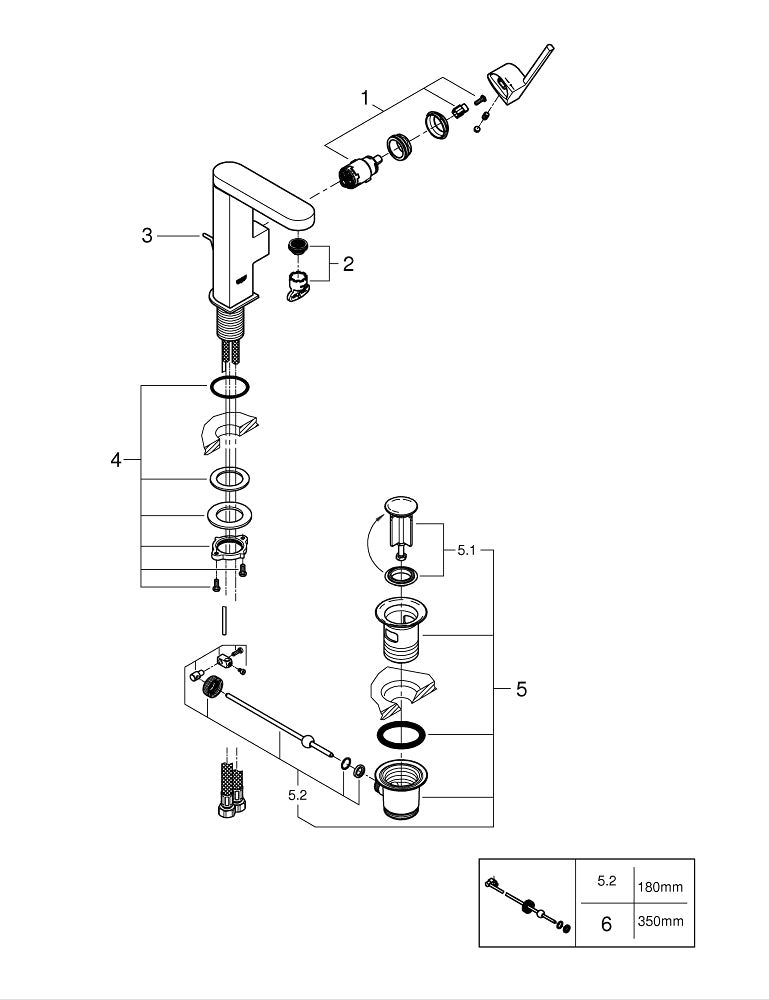 Grohe G R O H E  Plus Tek Kumandalı Lavabo Bataryası  M- Boyut - 23871AL3