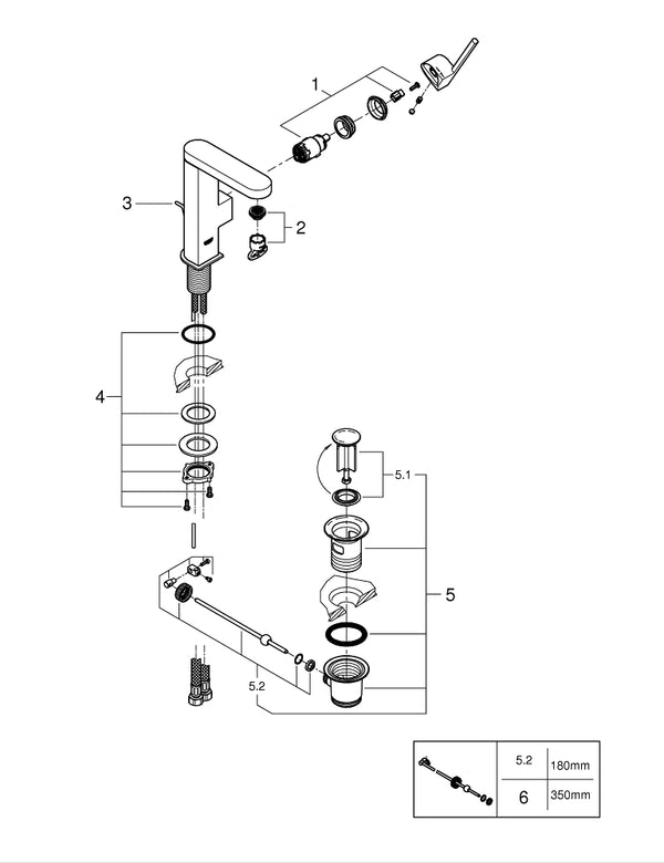 Grohe G R O H E  Plus Tek Kumandalı Lavabo Bataryası  M- Boyut - 23871AL3