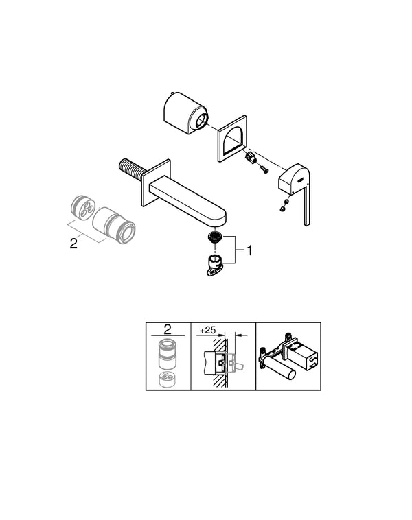 Grohe G R O H E  Plus İki Delikli Lavabo Bataryası  M- Boyut - 29303003
