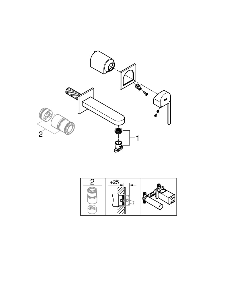 Grohe G R O H E  Plus İki Delikli Lavabo Bataryası  L- Boyut - 29306003