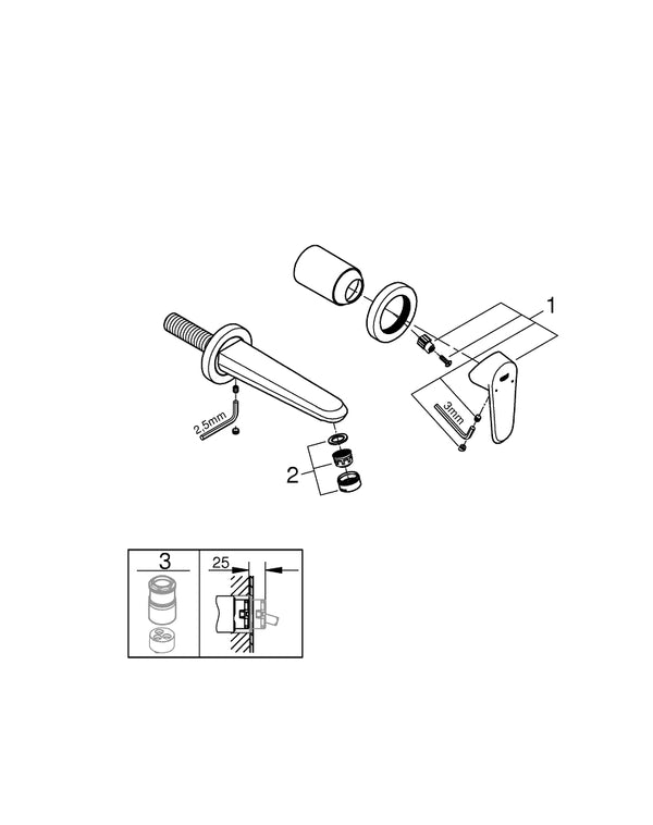 Grohe Eurodisc  Cosmopolitan İki Delikli Lavabo Bataryası  M- Boyut - 19573002