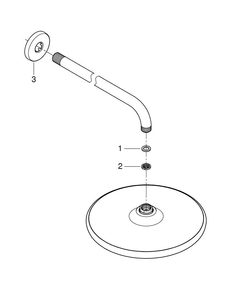 Grohe Tempesta 250 Tepe Duşu Seti 380 Mm, Tek Akışlı - 26668GL0