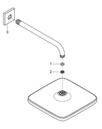 Grohe Tempesta 250  Cube Tepe Duşu Seti 380 Mm, Tek Akışlı - 26687GL0