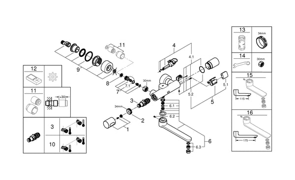 Grohe Eurosmart  Cosmopolitan  E Duvardan, Fotoselli Ve Termostatik Sıcaklık Kontrollü Lavabo Bataryası - 36332000