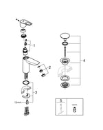 Grohe Bau Loop Tek Kumandalı Lavabo Bataryası  M- Boyut - 23886001