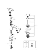 Grohe Bau Edge Tek Kumandalı Lavabo Bataryası  S- Boyut - 23895001