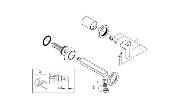 Grohe Bau Edge İki Delikli Lavabo Bataryası - 20474000