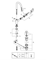 Grohe Bau Loop Tek Kumandalı Lavabo Bataryası 1/2″  L- Boyut - 23763001