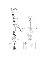 Grohe Bau Loop Tek Kumandalı Lavabo Bataryası  M- Boyut - 23917001
