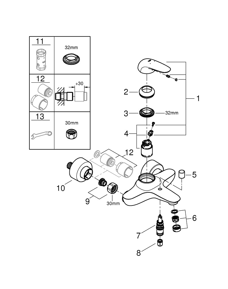 Grohe Eurostyle Tek Kumandalı Banyo Bataryası - 23726003