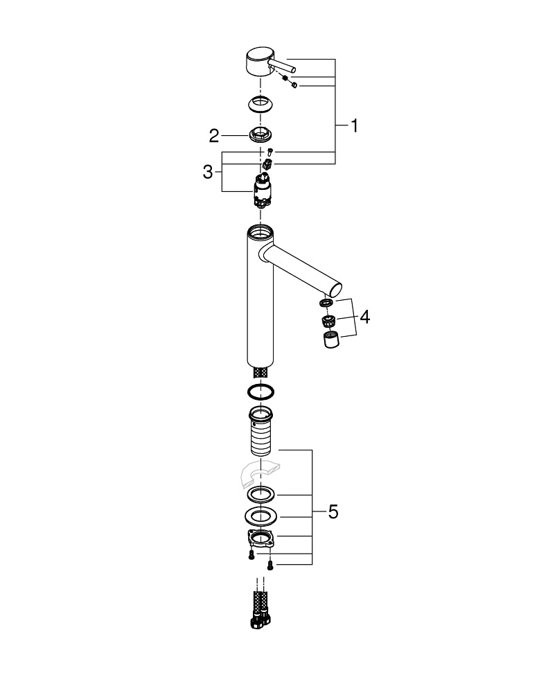 Grohe Concetto Tek Kumandalı Lavabo Bataryası  X L- Boyut - 23920001