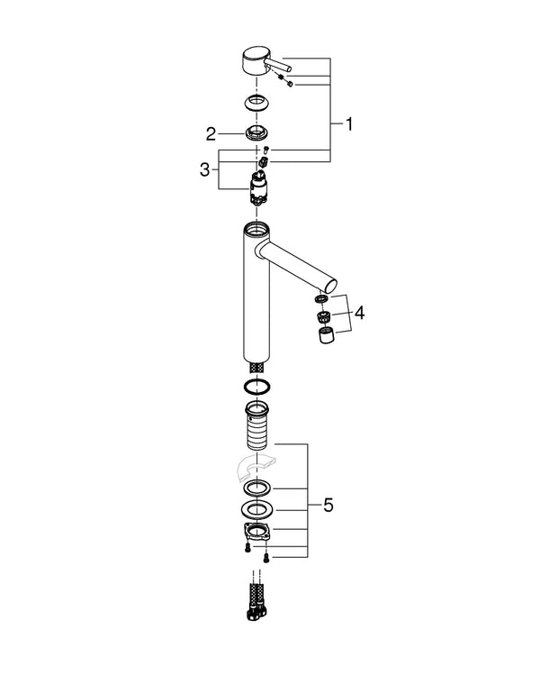 Grohe Concetto Tek Kumandalı Lavabo Bataryası  X L- Boyut - 23920001
