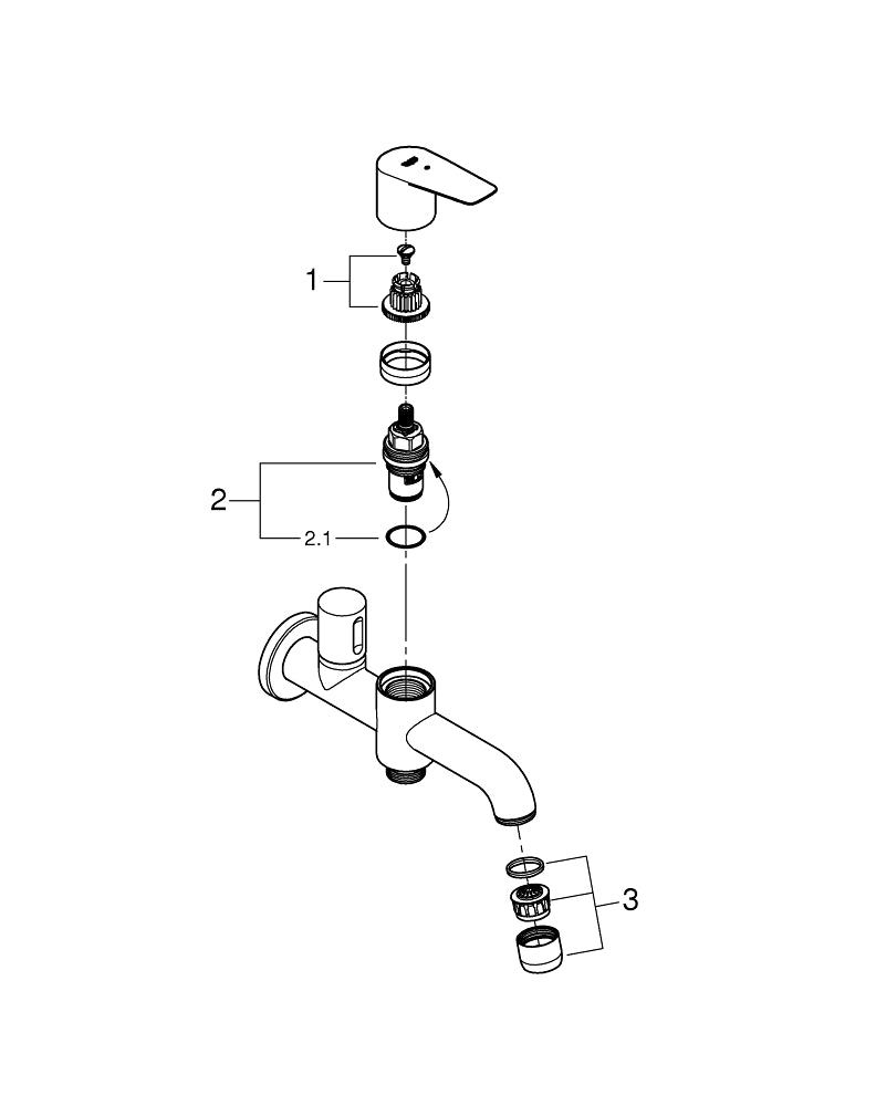 Grohe Bau Edge Bibtap 2 In 1 1/2″ - 20284001