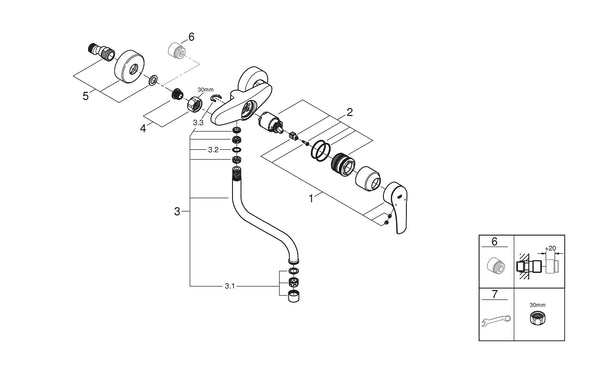 Grohe Eurosmart Tek Kumandalı Eviye Bataryası - 31391003