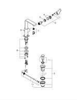 Grohe Allure Tek Kumandalı Lavabo Bataryası 1/2″  L- Boyut - 32146MG1