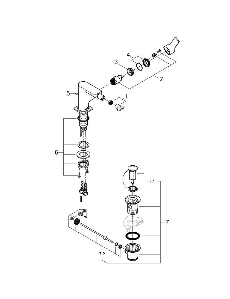 Grohe Allure Tek Kumandalı Bide Bataryası - 24160DL1
