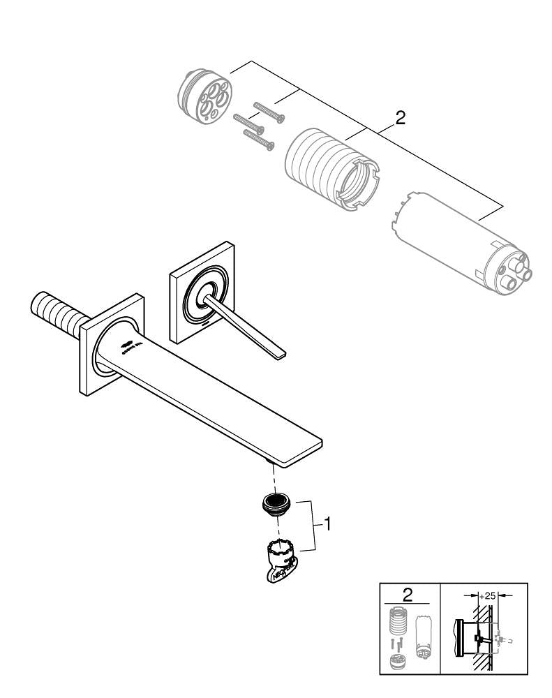 Grohe Allure İki Delikli Lavabo Bataryası  M- Boyut - 19386DL2