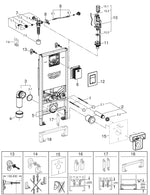 Grohe Rapid  S L X3'Ü 1 Arada  W C Gömme Rezervuar Seti, 1.13 M Montaj Yüksekliği - 39603000