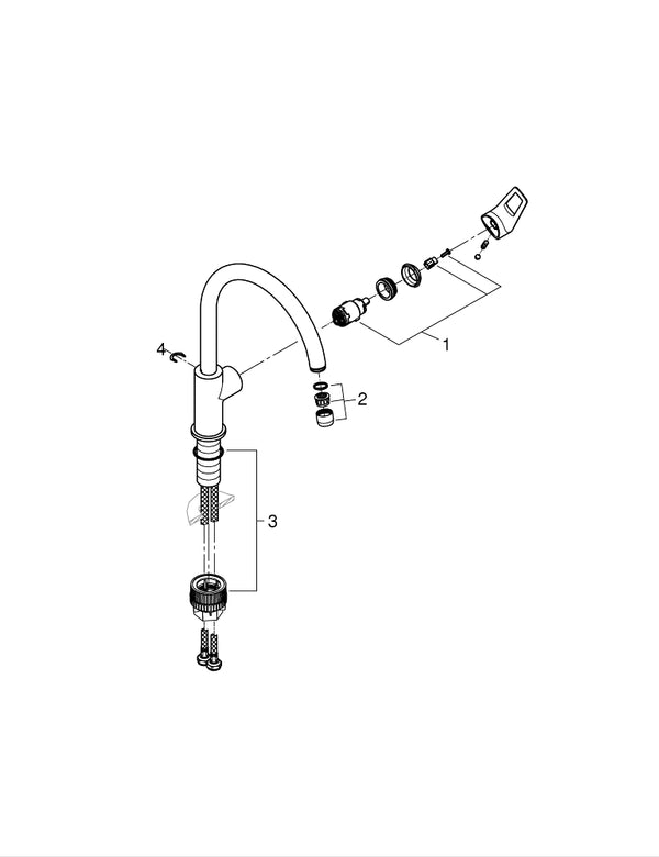 Grohe Bau Loop Tek Kumandalı Eviye Bataryası - 31368001