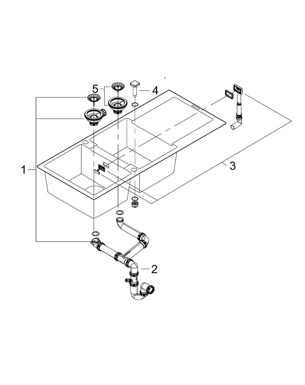 Grohe K500 Composite Sink With Drainer - 31647AP0