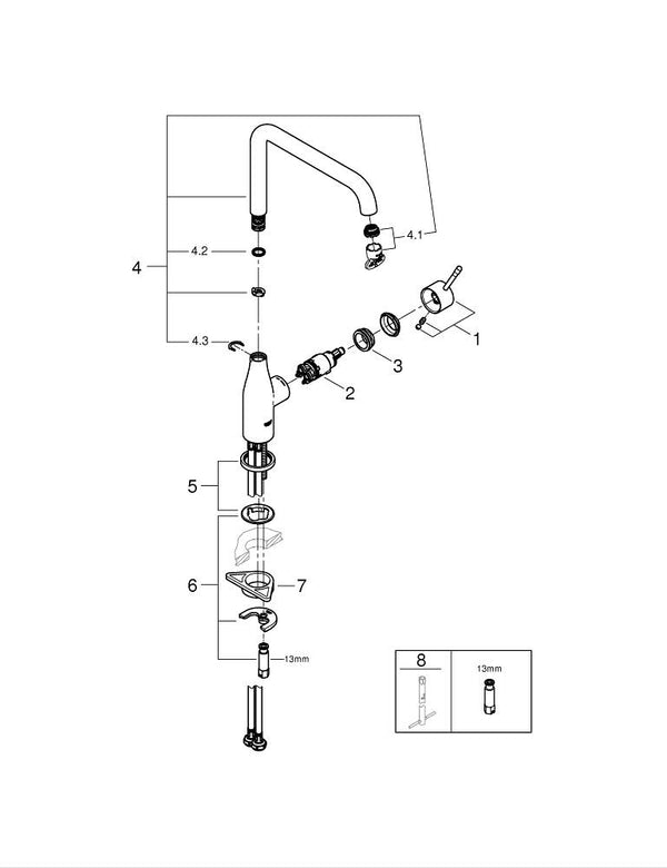Grohe Essence Tek Kumandalı Eviye Bataryası - 30505DC0