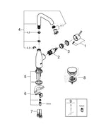 Grohe Essence Tek Kumandalı Lavabo Bataryası 1/2″  L- Boyut - 24182001