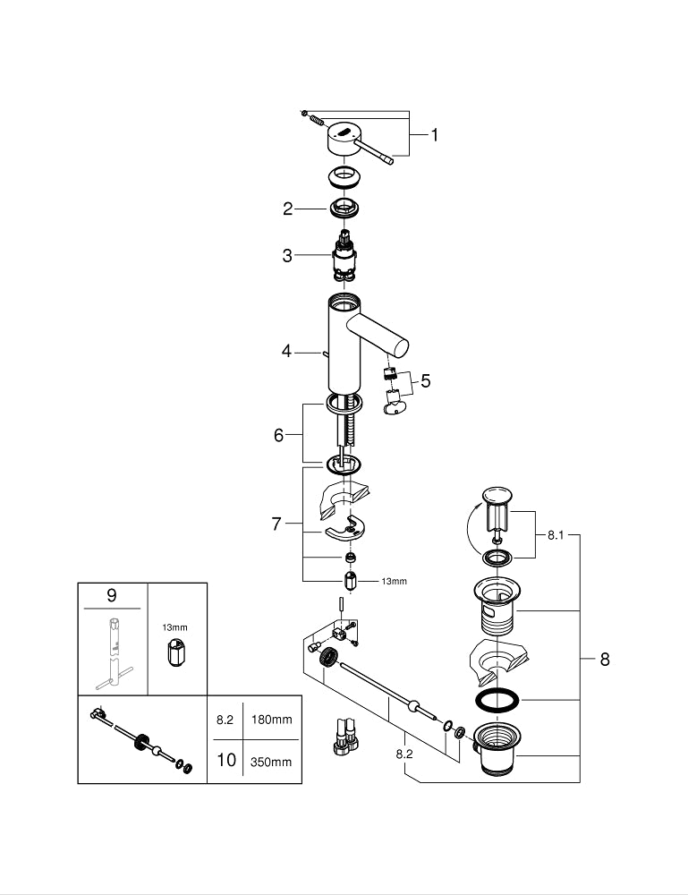 Grohe Essence Tek Kumandalı Lavabo Bataryası  S- Boyut - 24183001