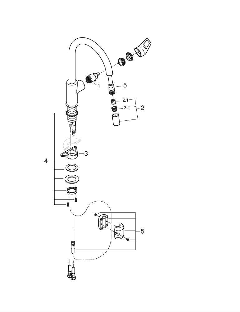 Grohe Bau Loop Tek Kumandalı Eviye Bataryası - 30543000