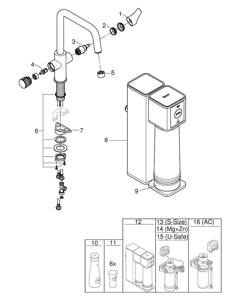 Grohe G R O H E  Blue  Pure  Eurosmart Starter Kit With Reverse Osmosis Filter - 30586000