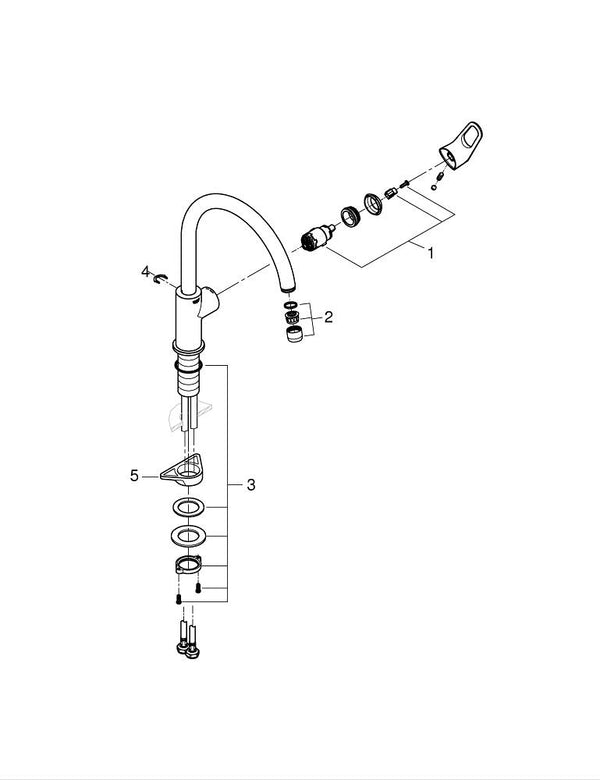 Grohe G R O H E  Bau Flow Tek Kumandalı Eviye Bataryası - 31538001