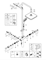 Grohe Vitalio  Comfort 250 Duvara Monte Termostatik Bataryalı Duş Sistemi - 26696001