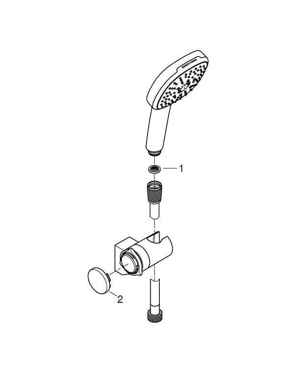 Grohe Tempesta  Cube 110 Wall Holder Set 3 Sprays ( Rain,  Jet,  Massage) - 27584003