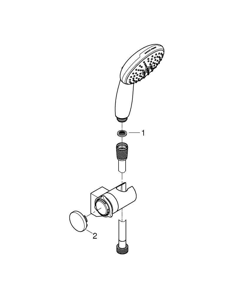 Grohe Tempesta 110 Wall Holder Set 2 Sprays ( Rain,  Jet) - 2760130E