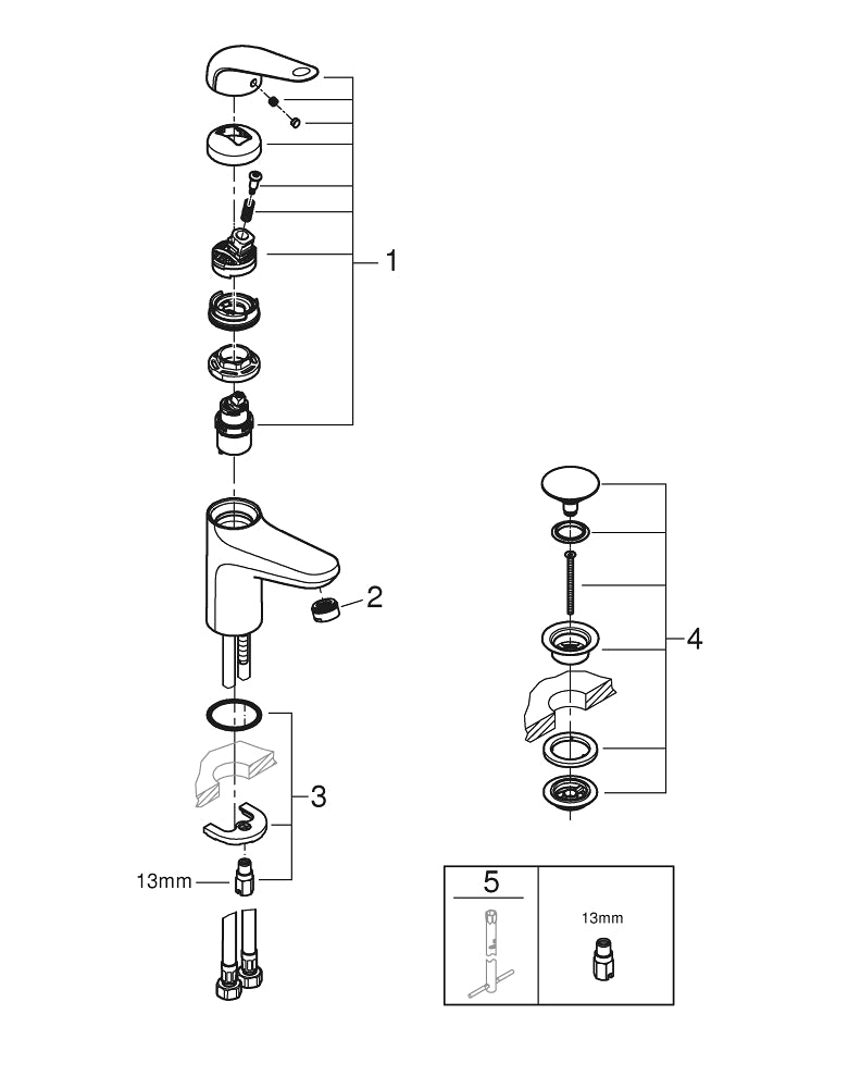 Grohe Swift Tek Kumandalı Lavabo Bataryası  S- Boyut - 24319001