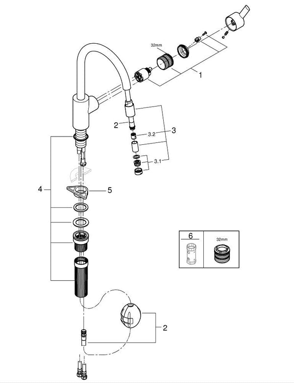 Grohe Feel Tek Kumandalı Eviye Bataryası - 32671002