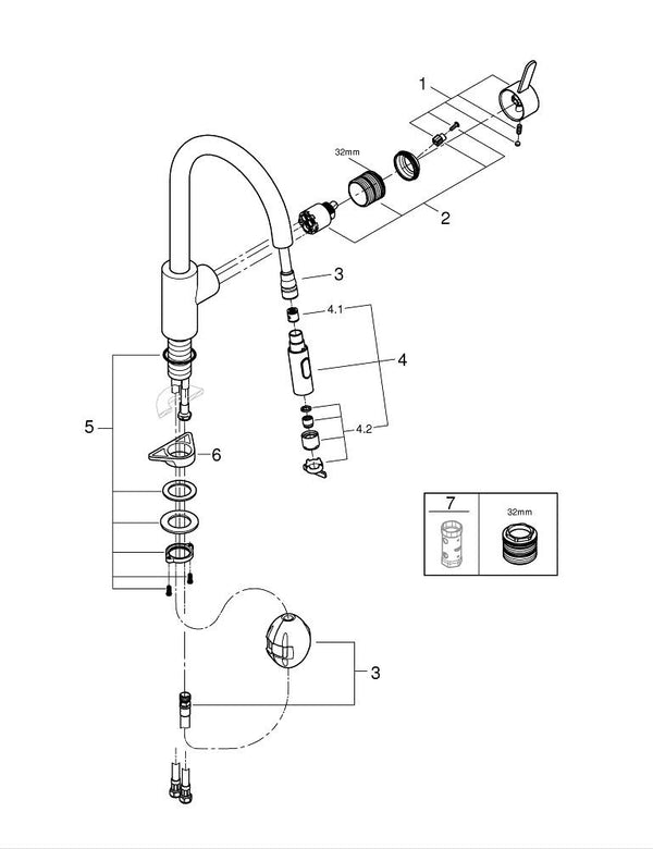 Grohe Eurocosmo Tek Kumandalı Eviye Bataryası - 31481001