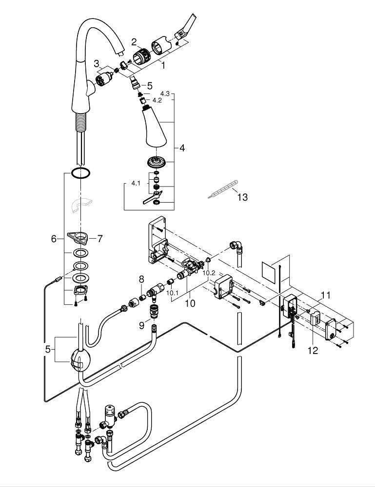 Grohe Zedra  Touch Elektronik Tek Kumandalı Eviye Bataryası - 30219002