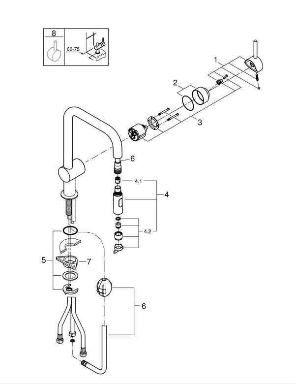 Grohe Minta Tek Kumandalı Eviye Bataryası - 32322AL2