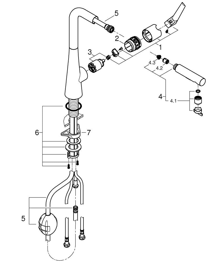 Grohe Zedra Tek Kumandalı Eviye Bataryası - 32553002