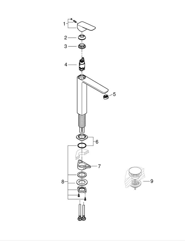 Grohe G R O H E  Cubeo Tek Kumandalı Lavabo Bataryası  X L- Boyut - 1017290000