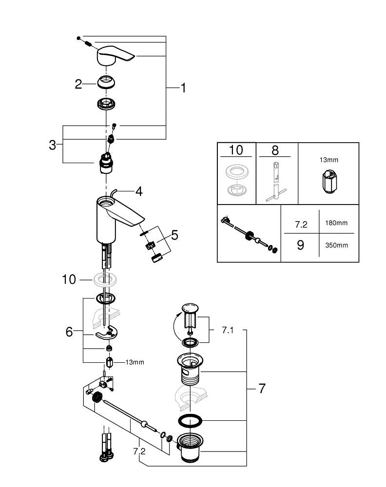 Grohe Eurosmart Tek Kumandalı Lavabo Bataryası  S- Boyut - 329262433
