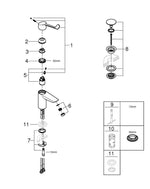 Grohe Eurosmart Tek Kumandalı Lavabo Bataryası  S- Boyut - 23982003