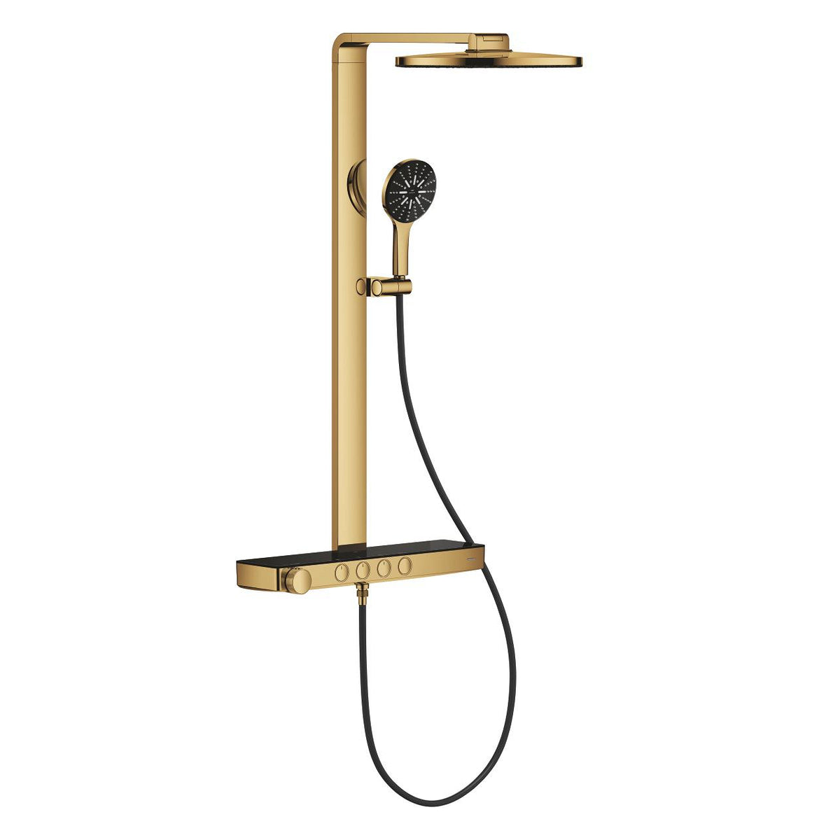 نظام دش جداري مع خلاط ترموستاتي من Grohe Rainshower Aqua Pure، كول صن رايز – 100964GL00