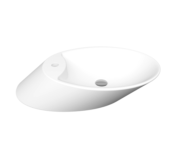 Bocchi Vessel Batarya Bankli Çanak Lavabo 72 Cm - Mat Beyaz - 1021-002-0126