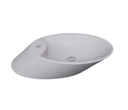Bocchi Vessel Batarya Bankli Çanak Lavabo 72 Cm - Mat Gri̇ - 1021-006-0126
