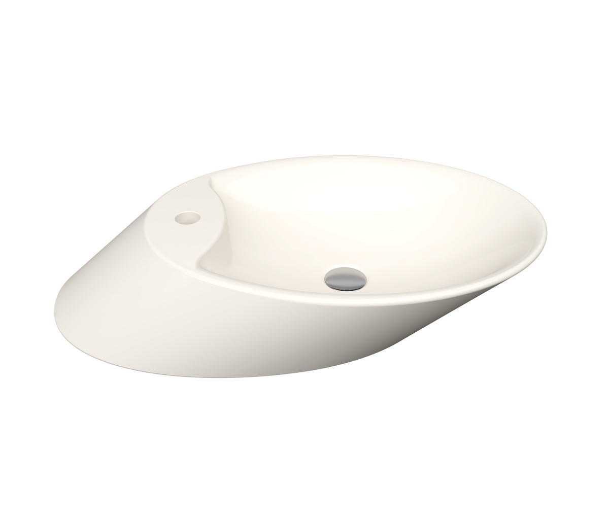 Bocchi Vessel Batarya Bankli Çanak Lavabo 72 Cm - Parlak Bi̇sküvi̇ - 1021-014-0126