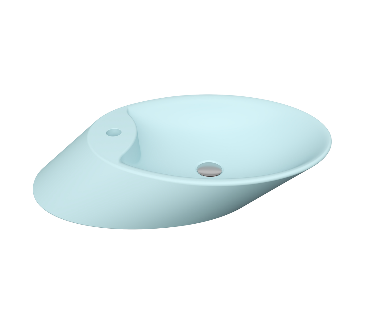 Bocchi Vessel Batarya Bankli Çanak Lavabo 72 Cm - Mat Buz Mavi̇si̇ - 1021-029-0126
