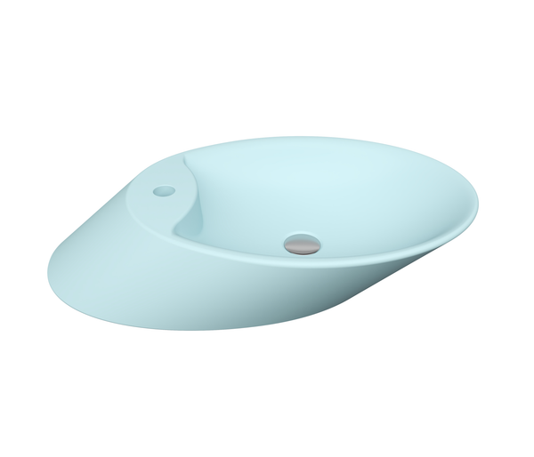 Bocchi Vessel Batarya Bankli Çanak Lavabo 72 Cm - Mat Buz Mavi̇si̇ - 1021-029-0126