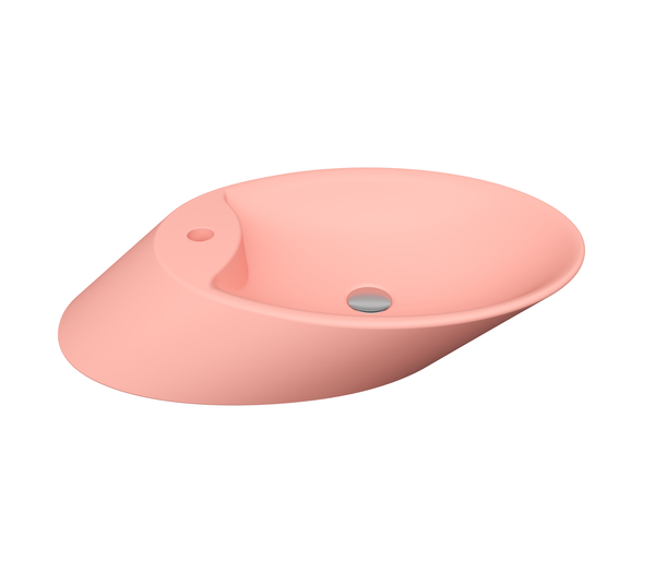 Bocchi Vessel Batarya Bankli Çanak Lavabo 72 Cm - Mat Somon - 1021-032-0126
