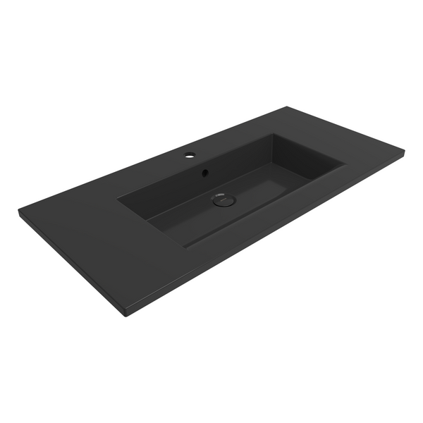Bocchi Milano Etajerli̇ Lavabo 100 Cm - Parlak Si̇yah - 1105-005-0126